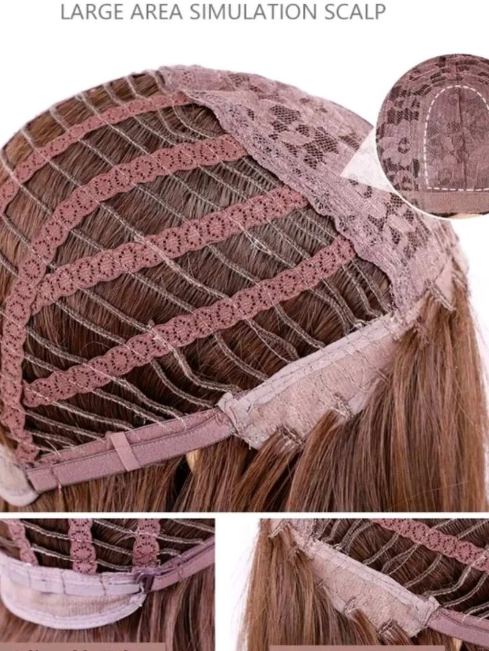 Light Blonde Fluffy Top Synthetic Hair Wigs Women Soft Natural Daily Use NEW
